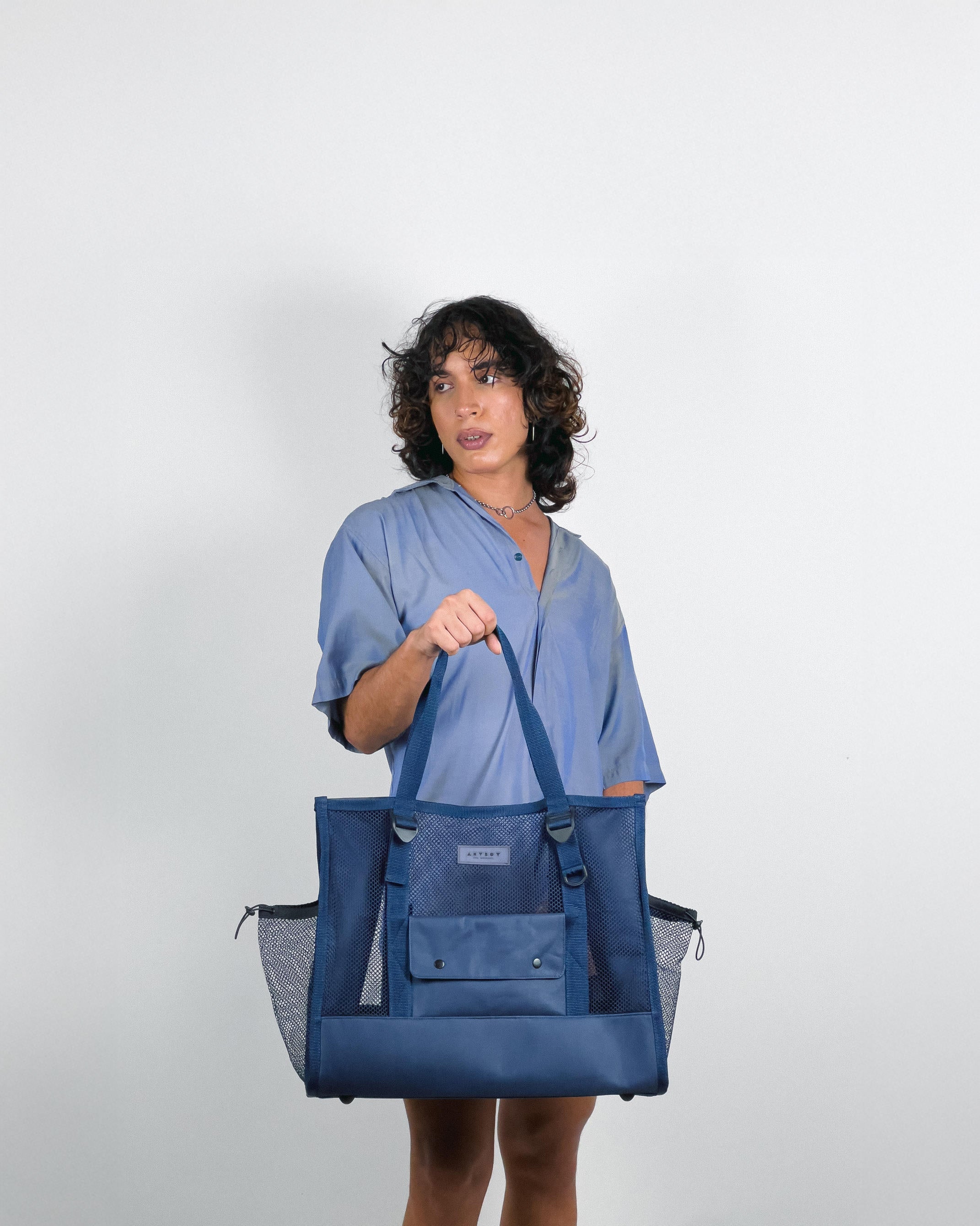 Maxi Tote Tela - Marinho