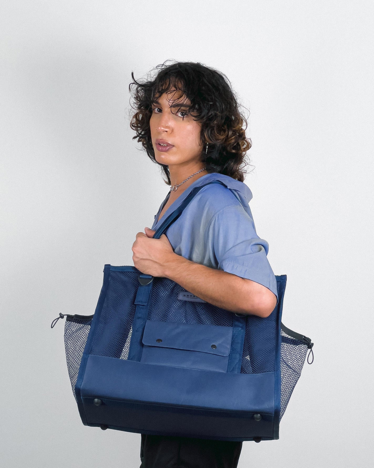 Maxi Tote Tela - Marinho