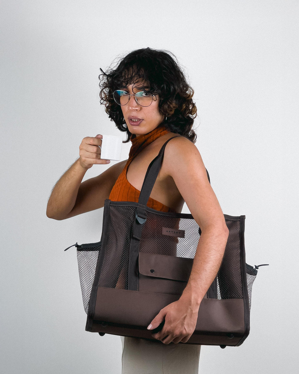 Maxi Tote Tela - Marrom