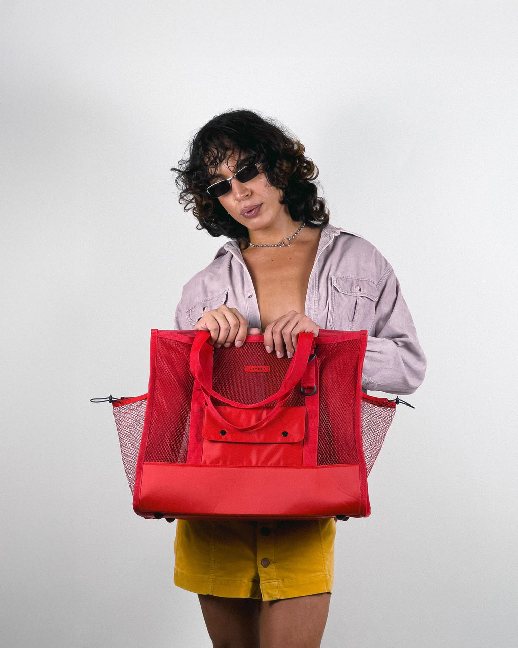 Maxi Tote Tela - Vermelho